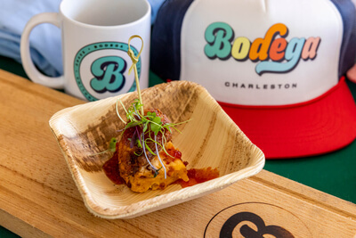Hors d'oeuvres before a Bodega Charleston hat