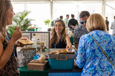 Tasting food at a gather vendor